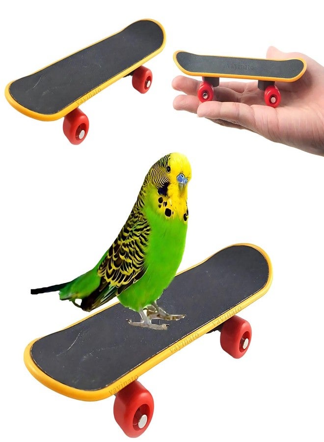 VAYINATO Petzlifeworld Bird Toys Parrot Toys Funny Intelligence Skate Board Toy Stand Perch Toy for Parakeet Cockatiels Bird Training Accessories - Image 1